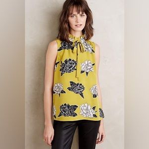 Anthropologie Corey Lynn Calter Women’s Nella Floral Tie Neck Blouse Top